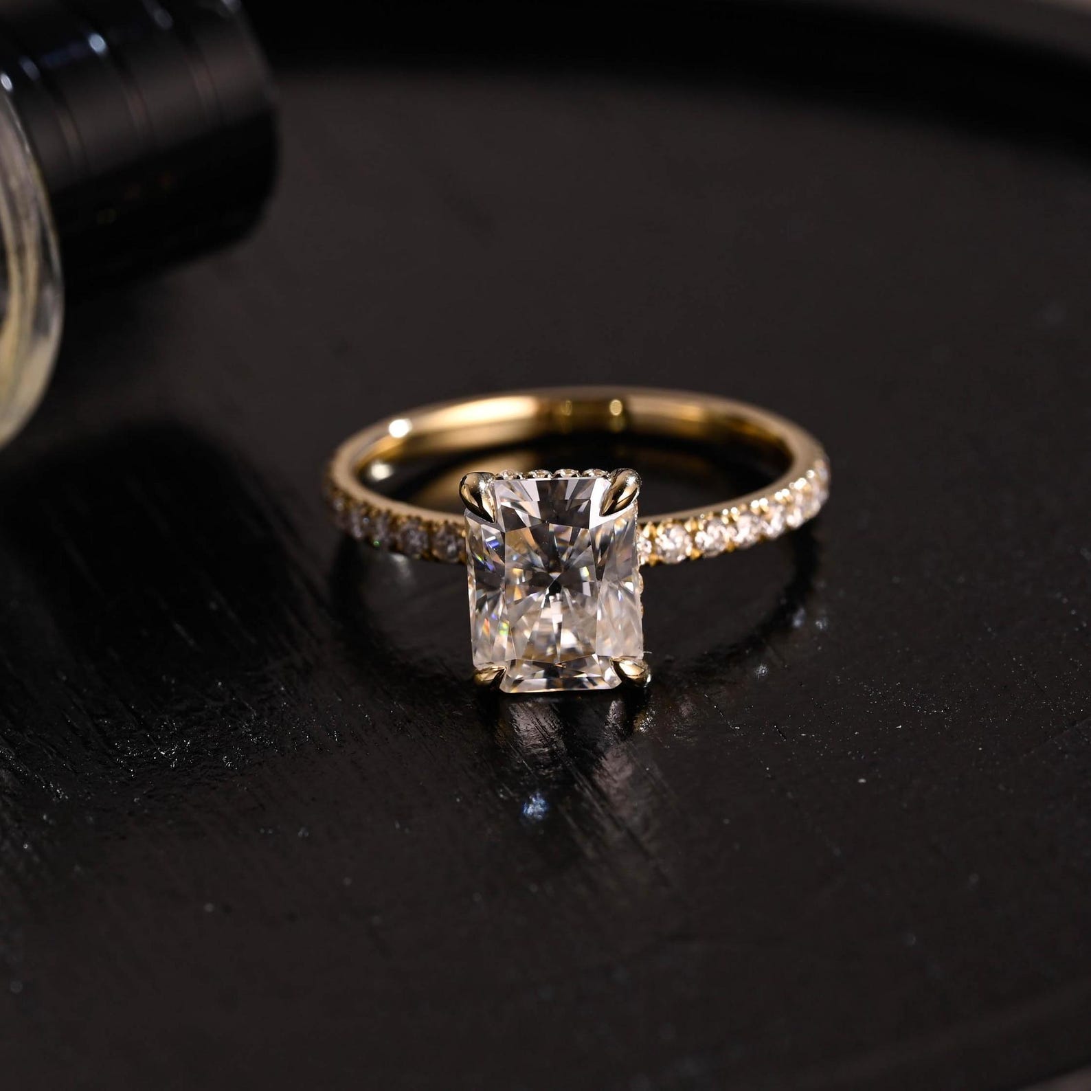 Round Halo, Pave & Split Shank Engagement Ring – 1.93 CT Lab Grown Diamond