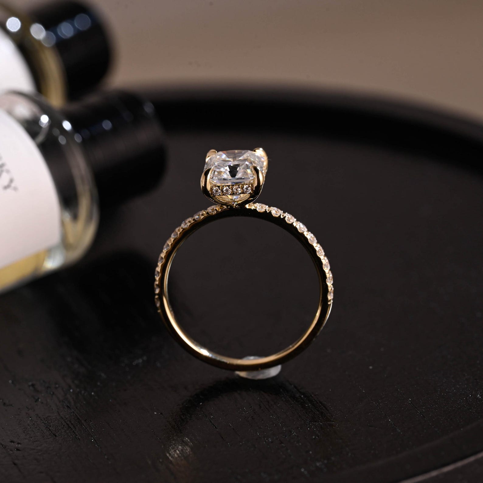 Round Halo, Pave & Split Shank Engagement Ring – 1.93 CT Lab Grown Diamond