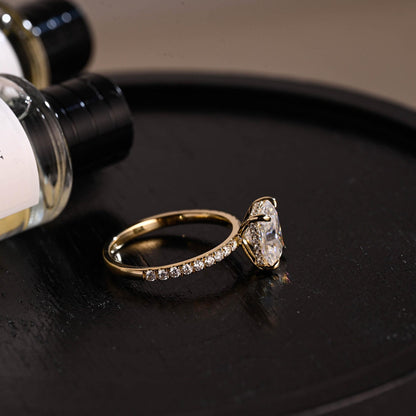 Round Halo, Pave & Split Shank Engagement Ring – 1.93 CT Lab Grown Diamond