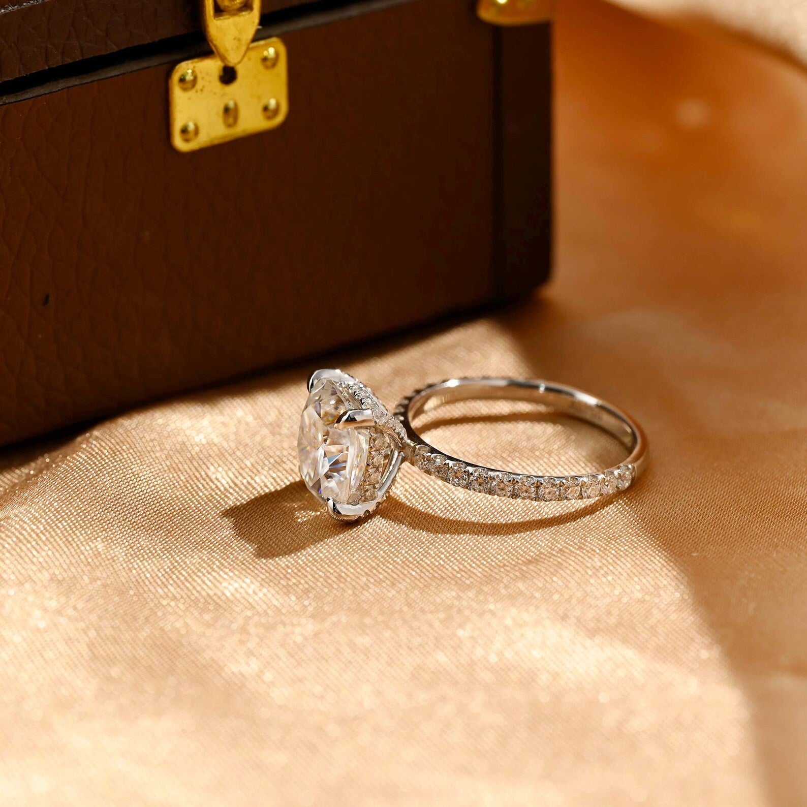 Round Halo, Pave & Split Shank Engagement Ring – 1.93 CT Lab Grown Diamond