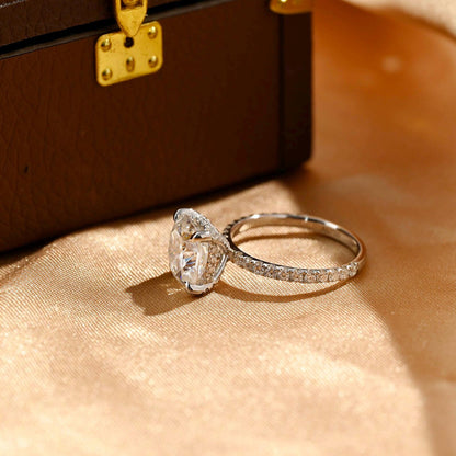 Round Halo, Pave & Split Shank Engagement Ring – 1.93 CT Lab Grown Diamond
