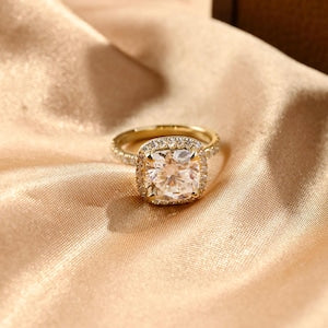 Round Halo, Pave & Split Shank Engagement Ring – 1.93 CT Lab Grown Diamond