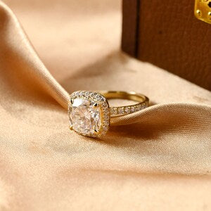 Round Halo, Pave & Split Shank Engagement Ring – 1.93 CT Lab Grown Diamond