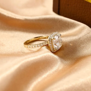 Round Halo, Pave & Split Shank Engagement Ring – 1.93 CT Lab Grown Diamond