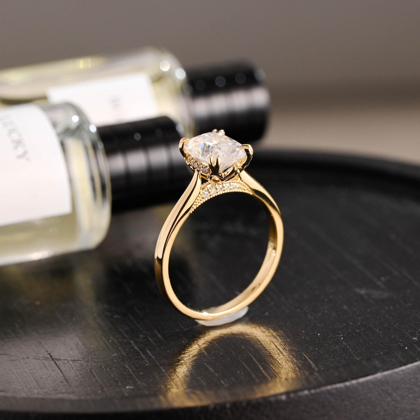 Round Halo, Pave & Split Shank Engagement Ring – 1.93 CT Lab Grown Diamond