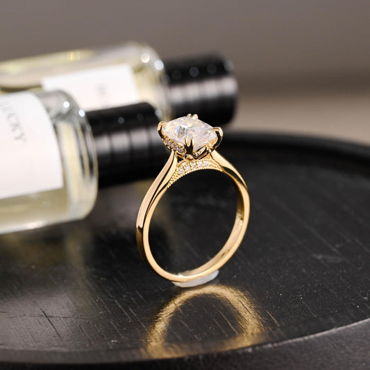 Round Halo, Pave & Split Shank Engagement Ring – 1.93 CT Lab Grown Diamond