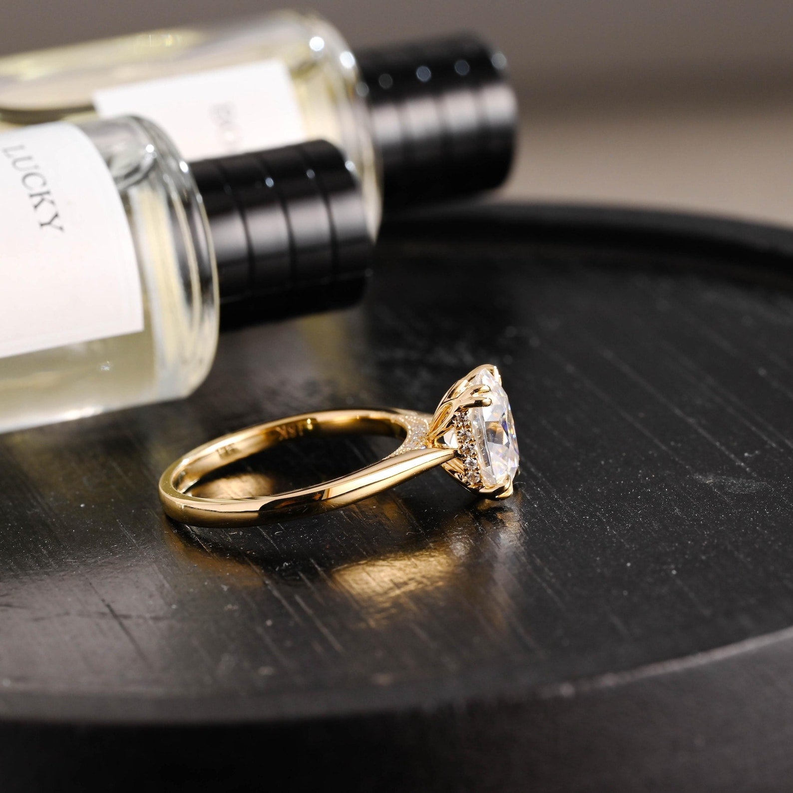 Round Halo, Pave & Split Shank Engagement Ring – 1.93 CT Lab Grown Diamond