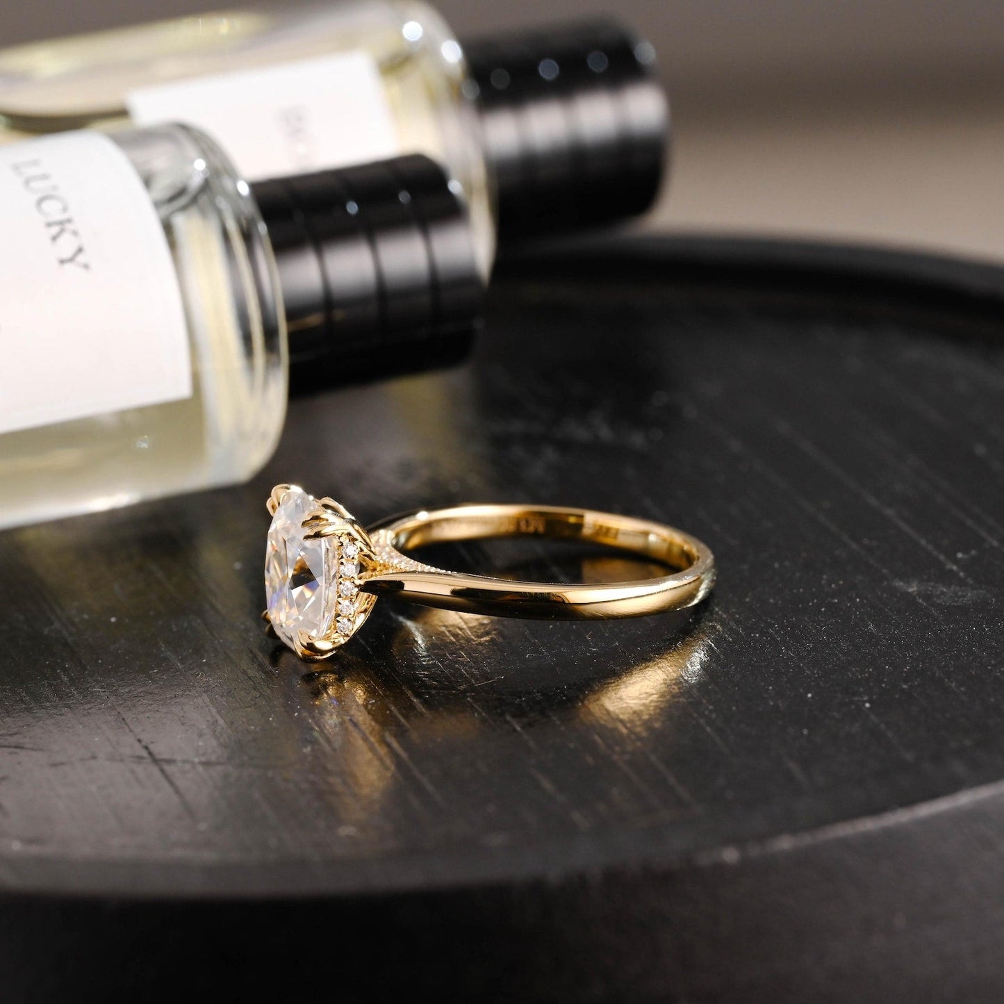 Round Halo, Pave & Split Shank Engagement Ring – 1.93 CT Lab Grown Diamond