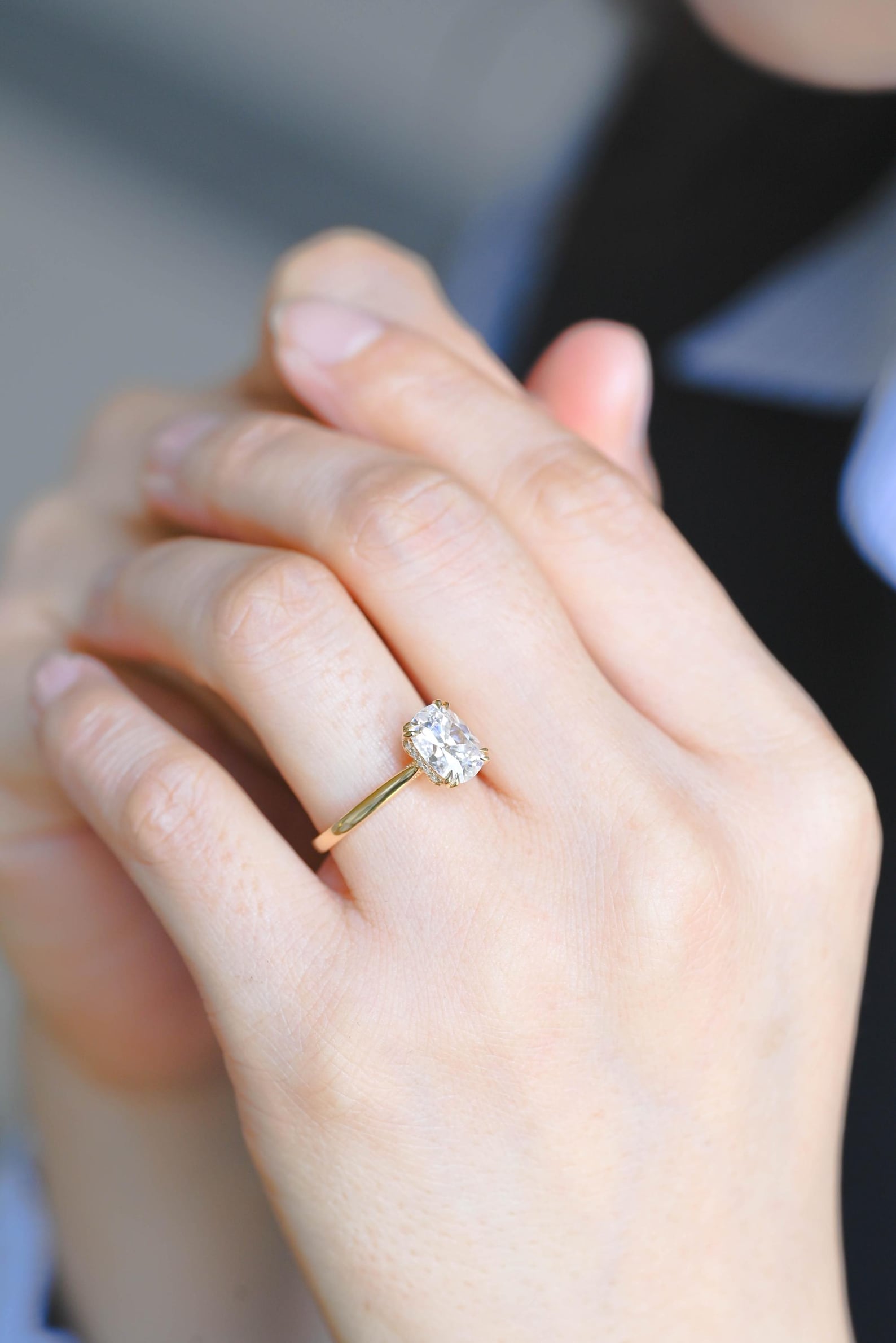 Round Halo, Pave & Split Shank Engagement Ring – 1.93 CT Lab Grown Diamond