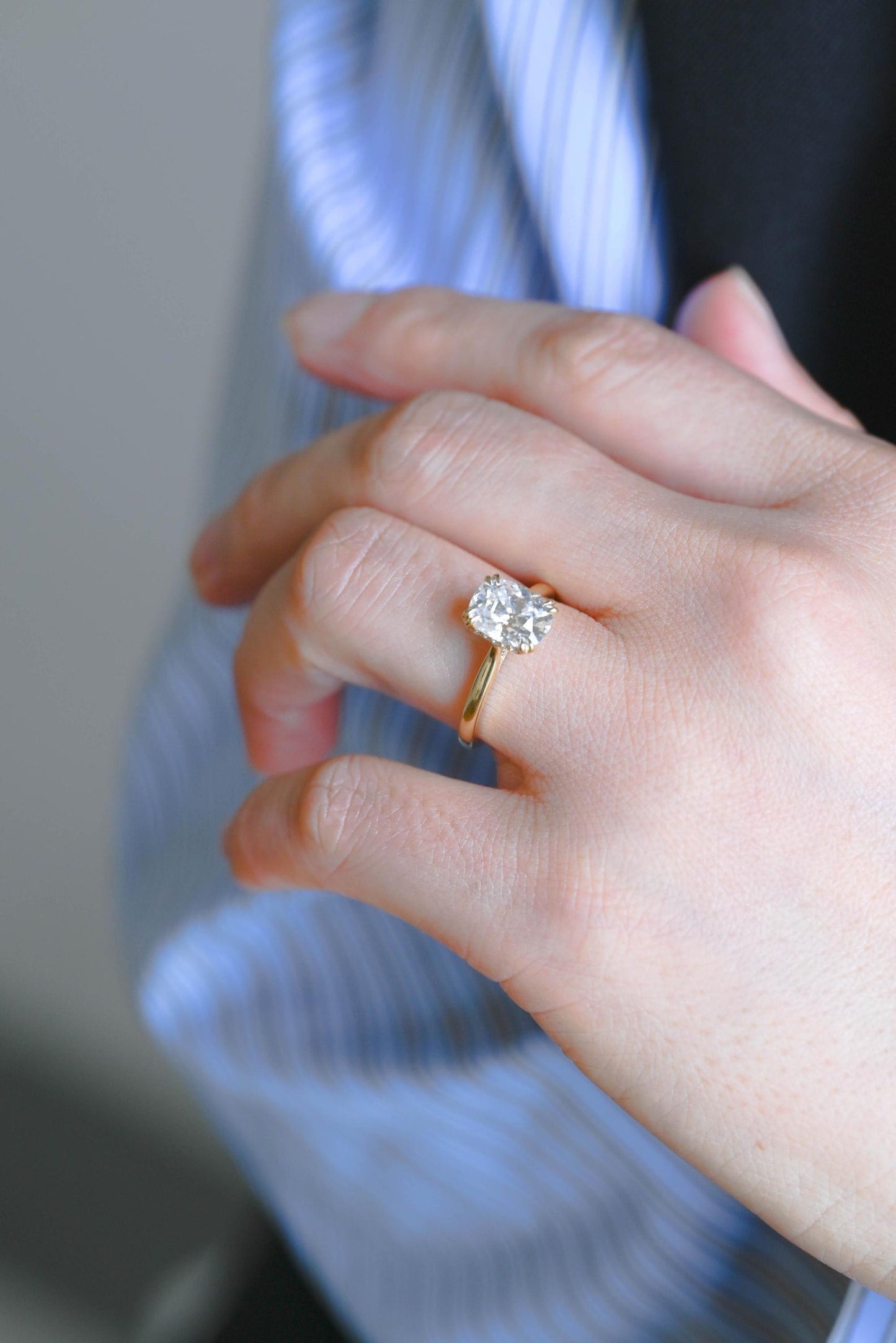 Round Halo, Pave & Split Shank Engagement Ring – 1.93 CT Lab Grown Diamond