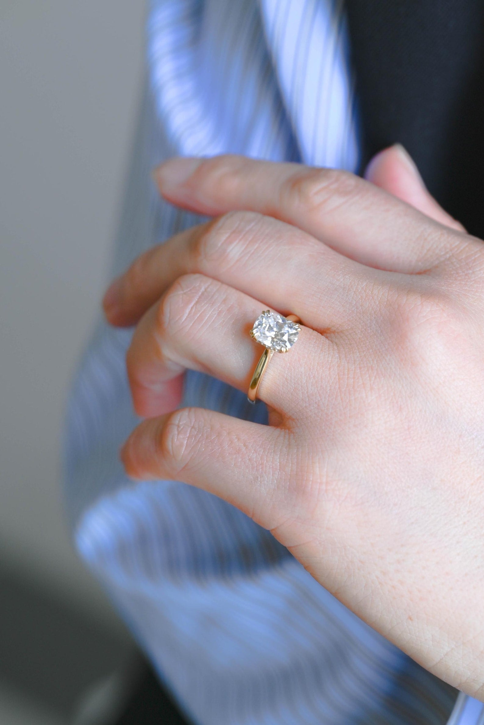 Round Halo, Pave & Split Shank Engagement Ring – 1.93 CT Lab Grown Diamond
