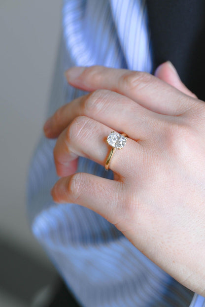 Round Halo, Pave & Split Shank Engagement Ring – 1.93 CT Lab Grown Diamond