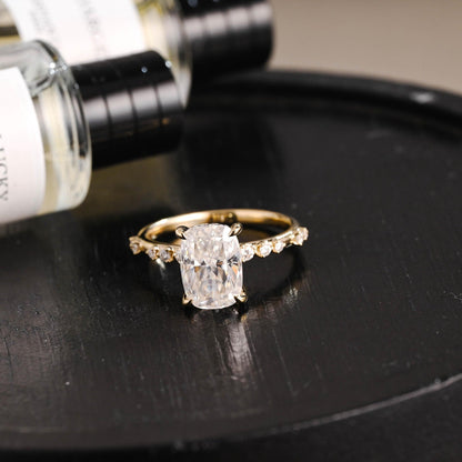 Round Halo, Pave & Split Shank Engagement Ring – 1.93 CT Lab Grown Diamond