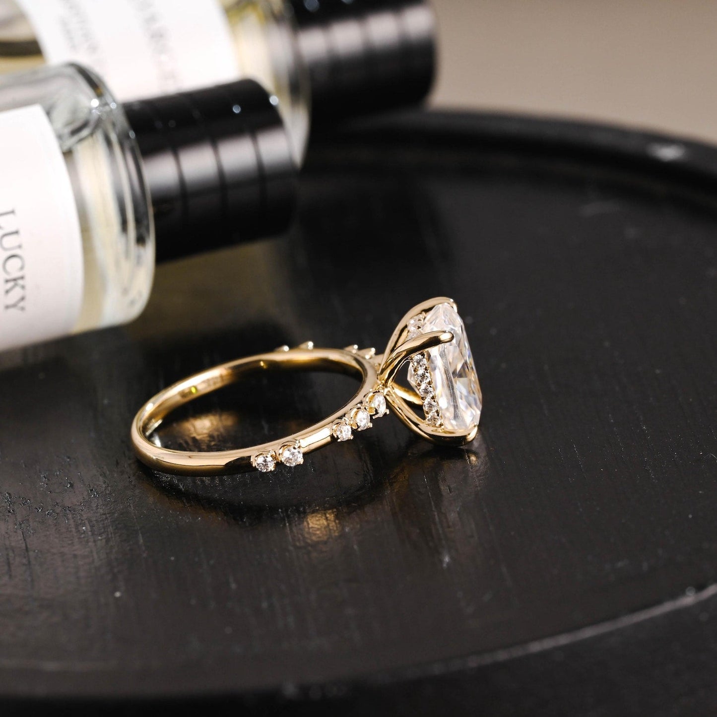 Round Halo, Pave & Split Shank Engagement Ring – 1.93 CT Lab Grown Diamond
