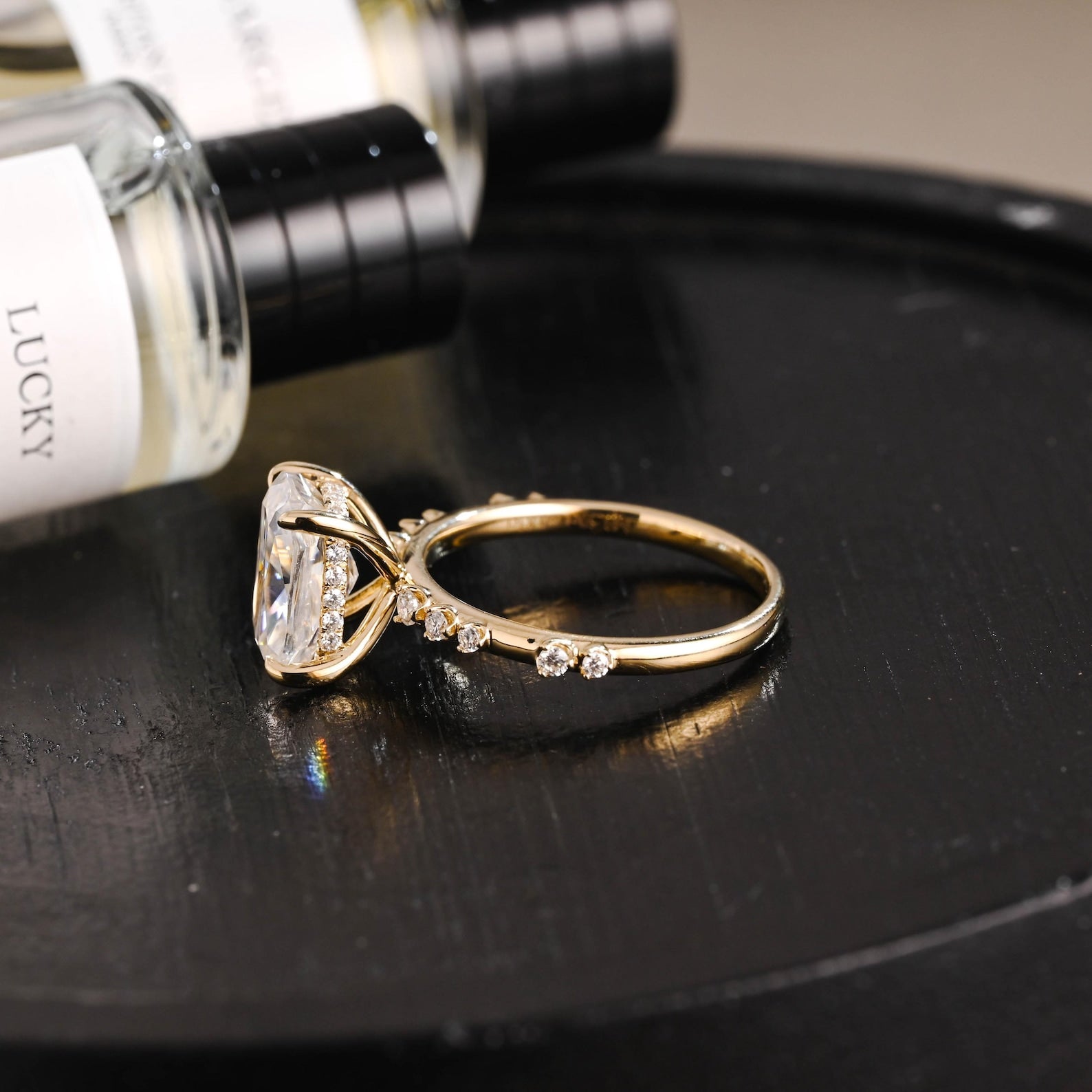 Round Halo, Pave & Split Shank Engagement Ring – 1.93 CT Lab Grown Diamond