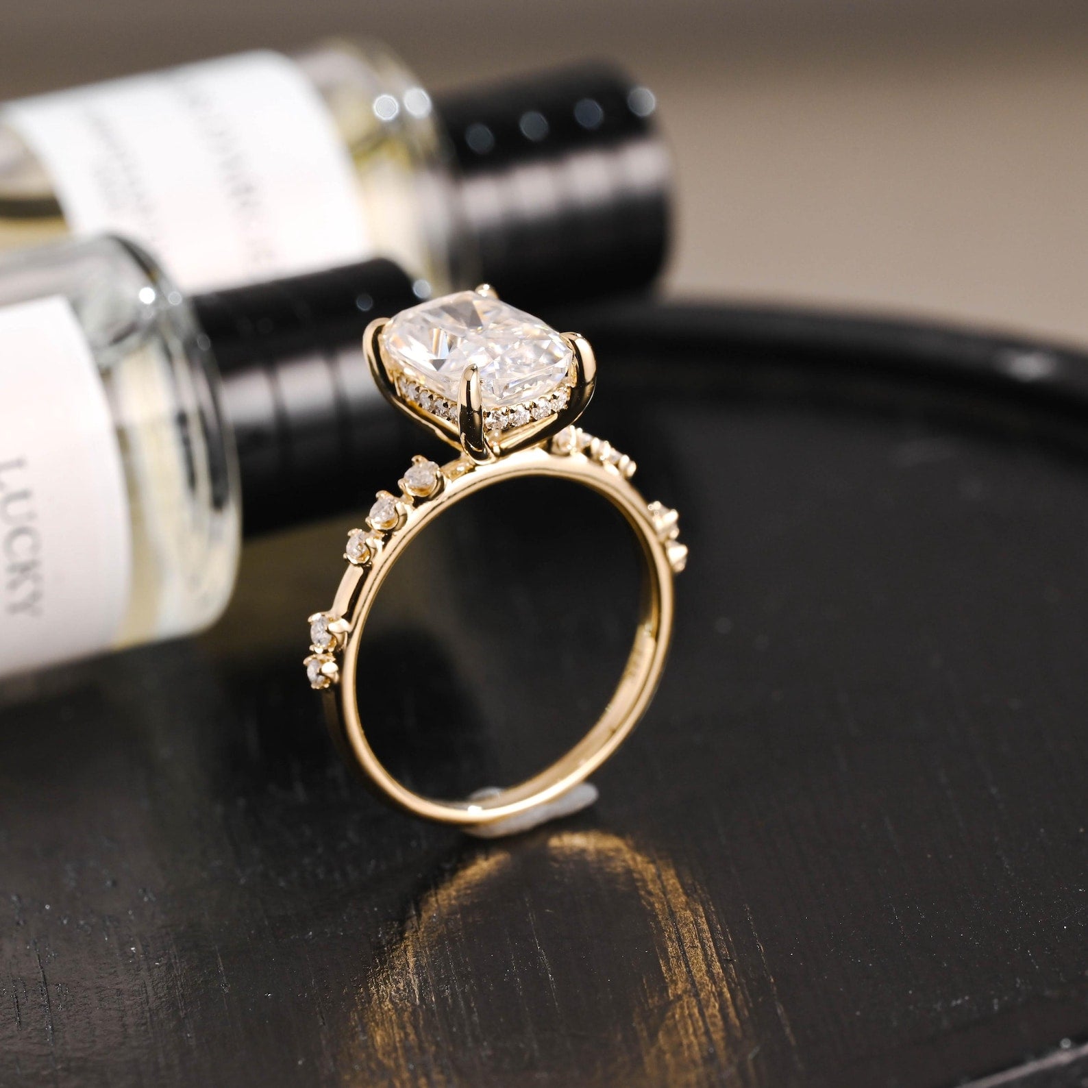 Round Halo, Pave & Split Shank Engagement Ring – 1.93 CT Lab Grown Diamond