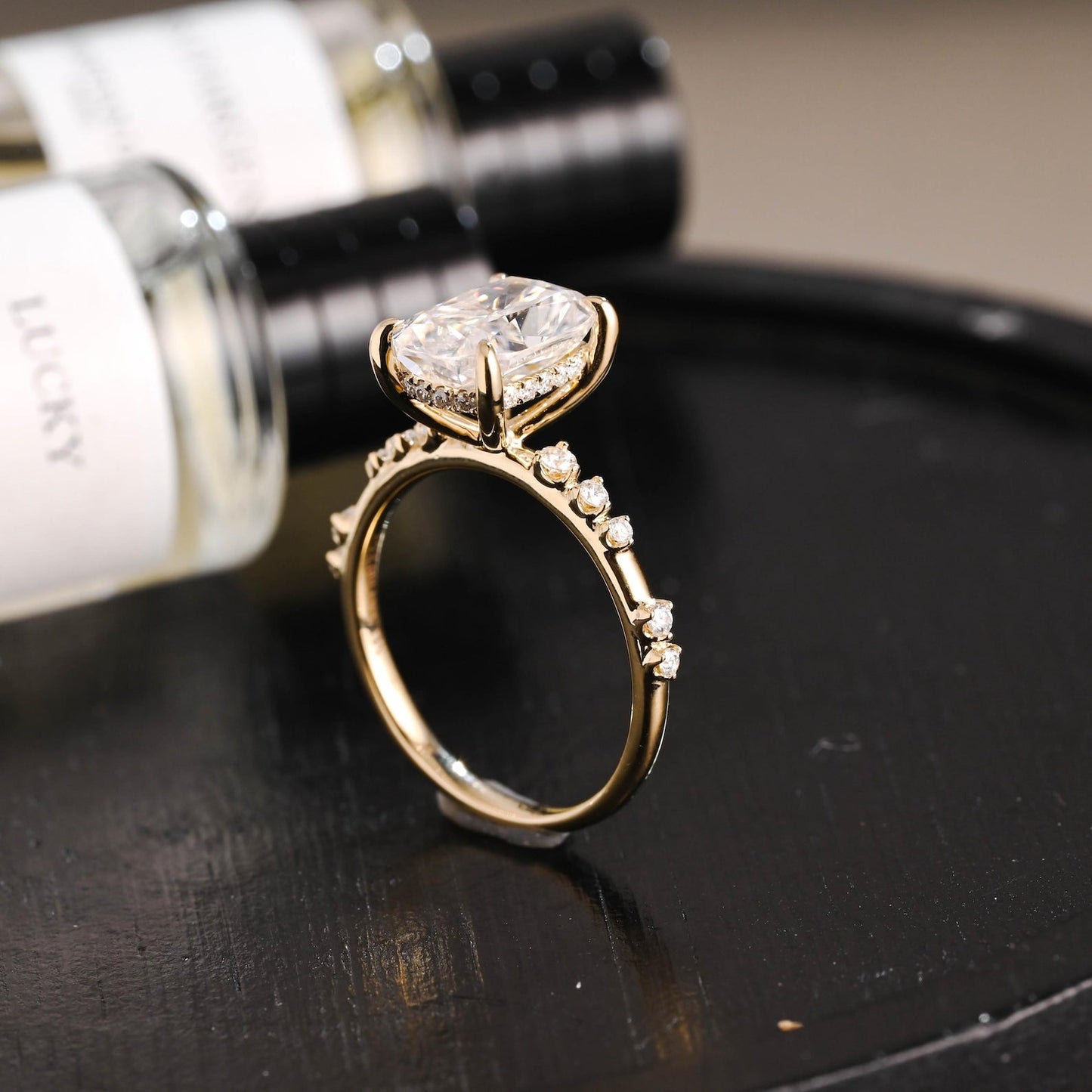 Round Halo, Pave & Split Shank Engagement Ring – 1.93 CT Lab Grown Diamond