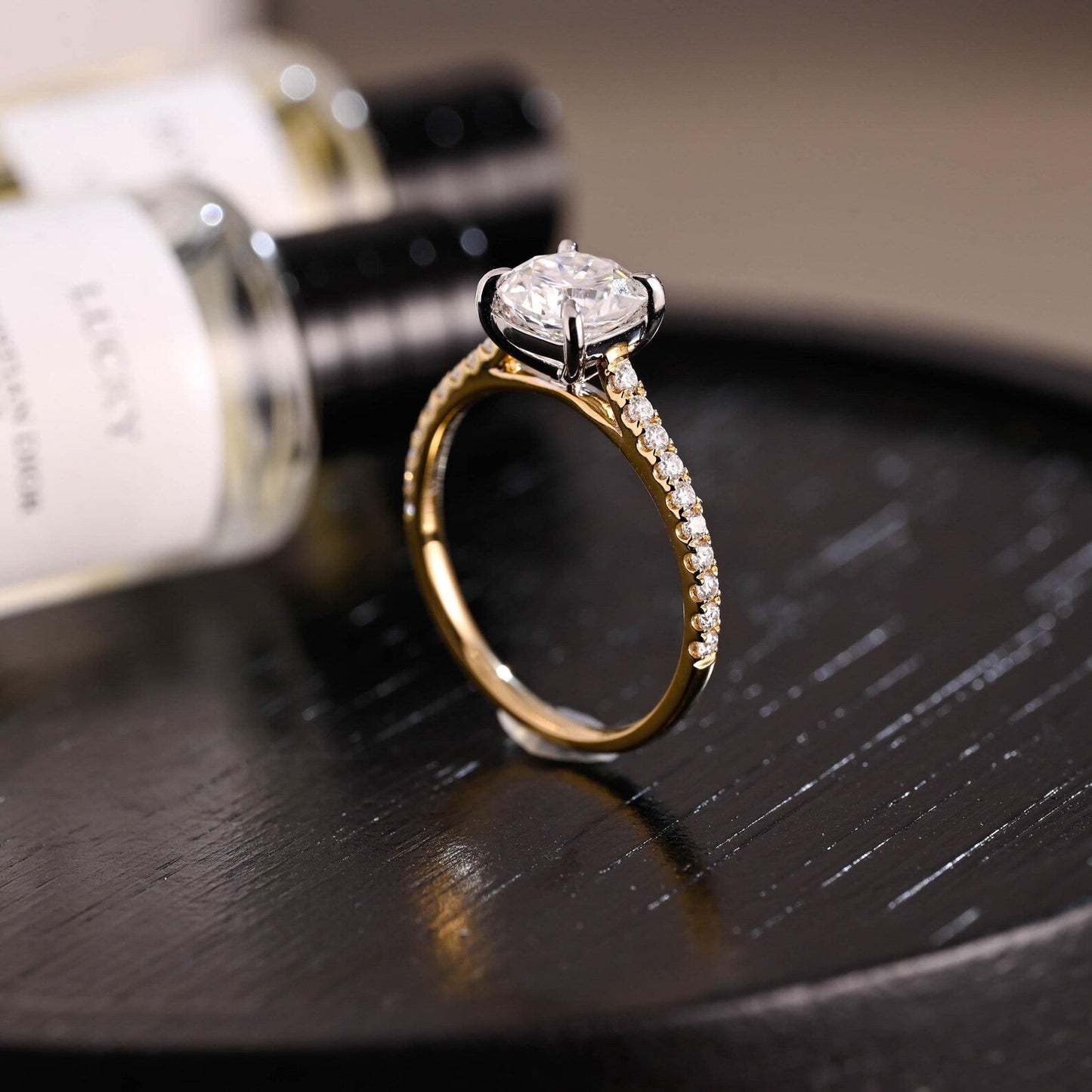 Round Halo, Pave & Split Shank Engagement Ring – 1.93 CT Lab Grown Diamond