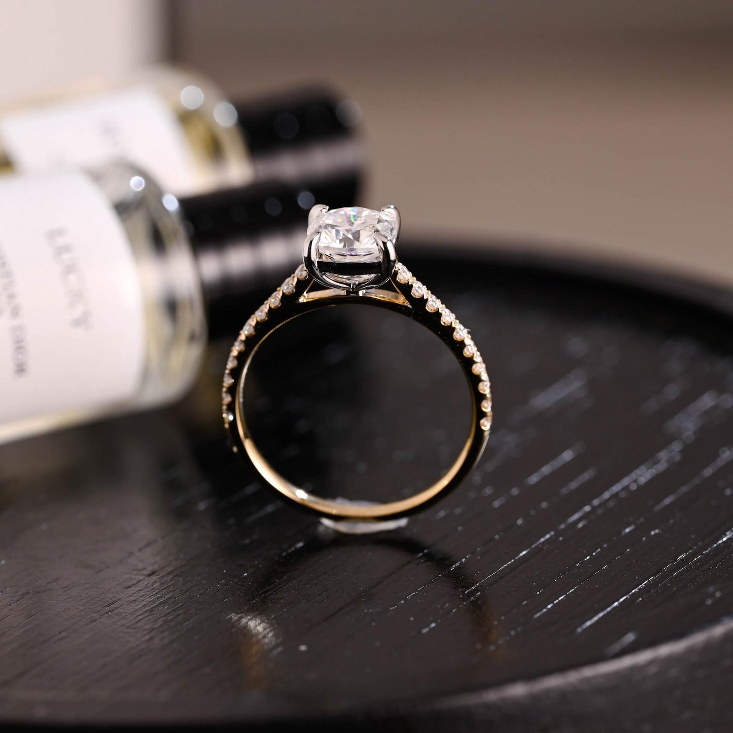 Round Halo, Pave & Split Shank Engagement Ring – 1.93 CT Lab Grown Diamond