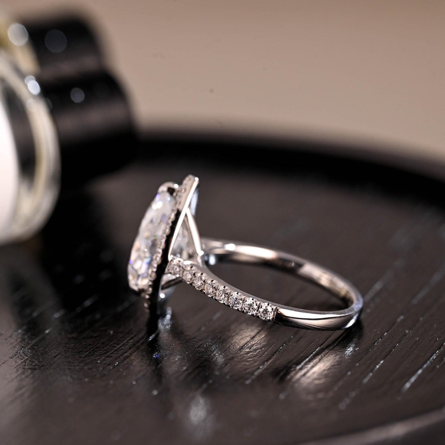 Round Halo, Pave & Split Shank Engagement Ring – 1.93 CT Lab Grown Diamond