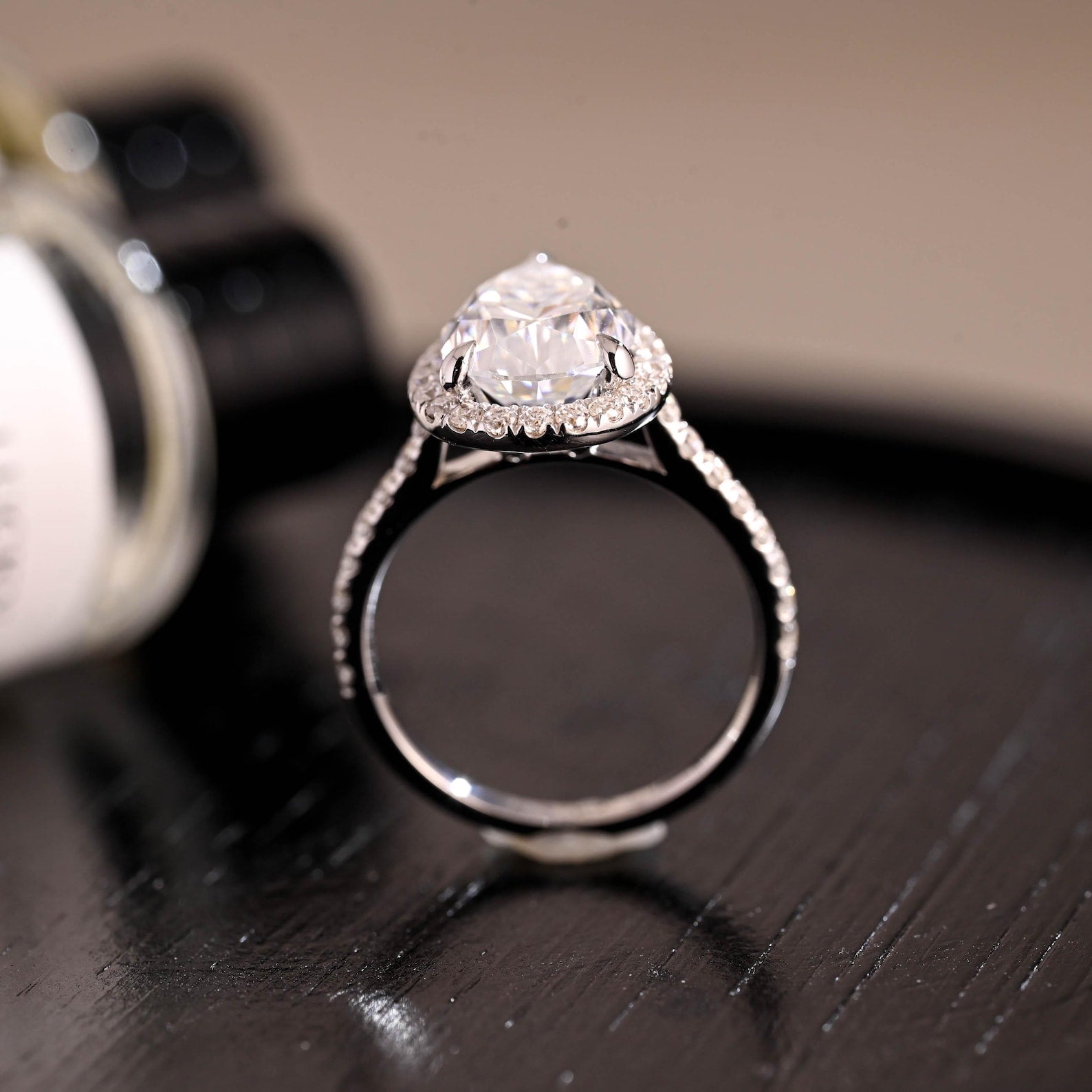 Round Halo, Pave & Split Shank Engagement Ring – 1.93 CT Lab Grown Diamond