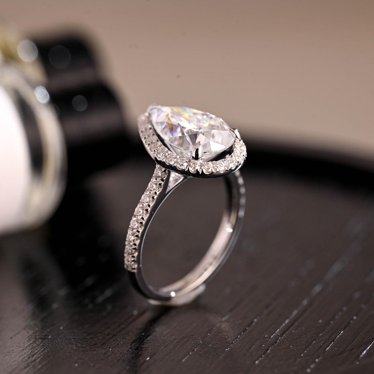 Round Halo, Pave & Split Shank Engagement Ring – 1.93 CT Lab Grown Diamond