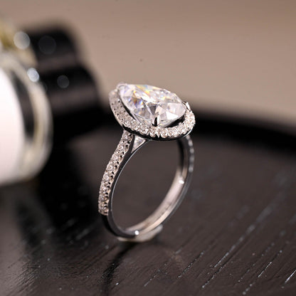Round Halo, Pave & Split Shank Engagement Ring – 1.93 CT Lab Grown Diamond