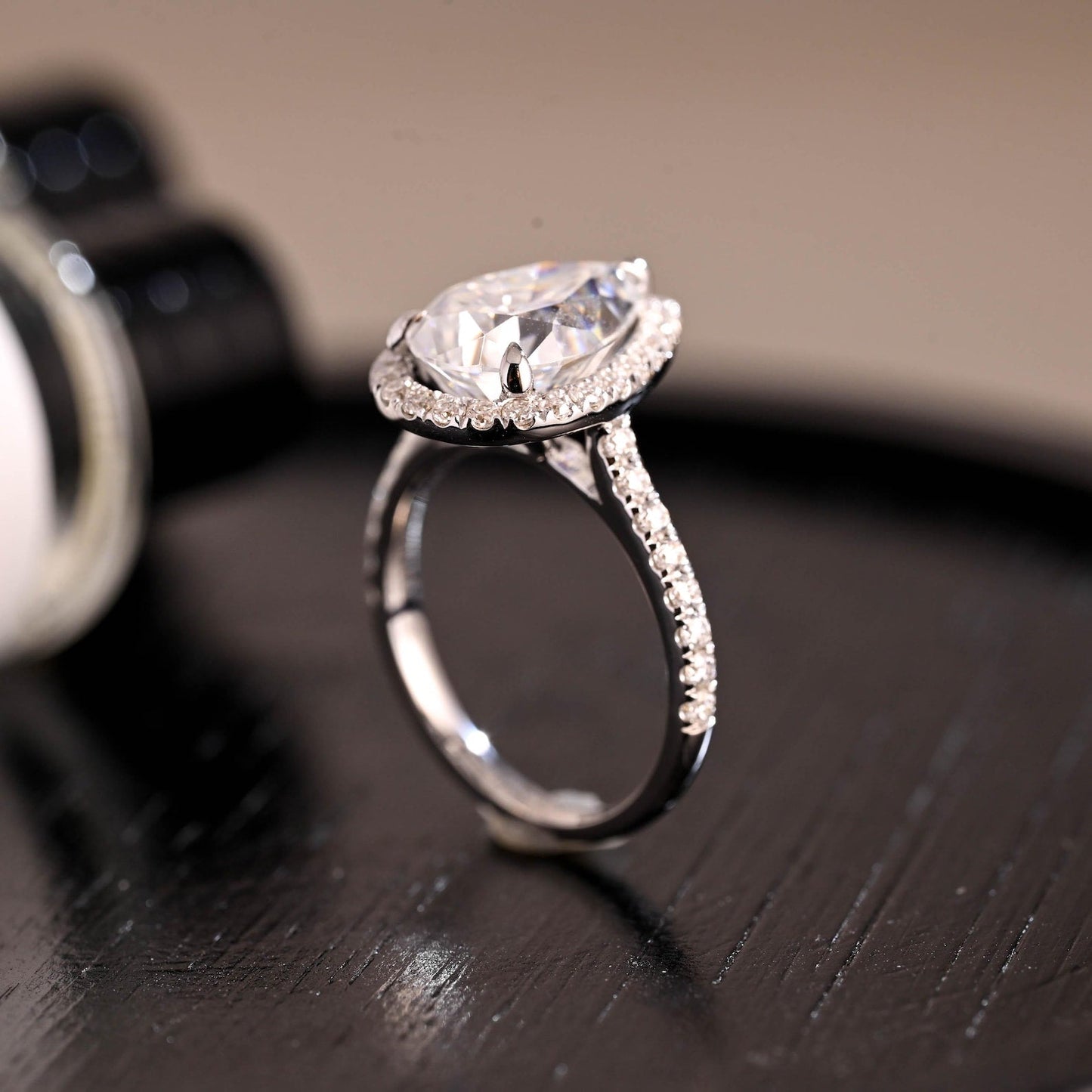 Round Halo, Pave & Split Shank Engagement Ring – 1.93 CT Lab Grown Diamond