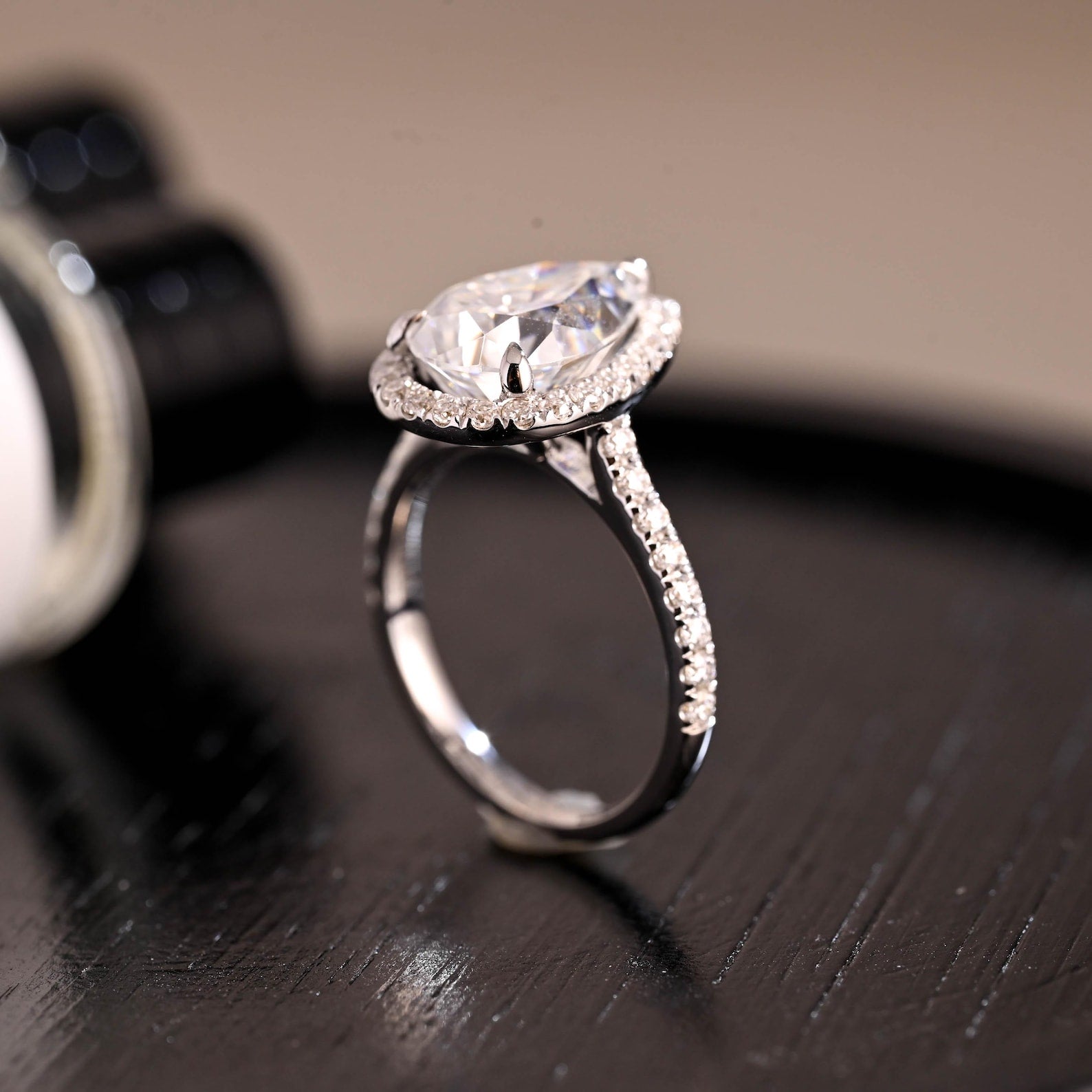 Round Halo, Pave & Split Shank Engagement Ring – 1.93 CT Lab Grown Diamond