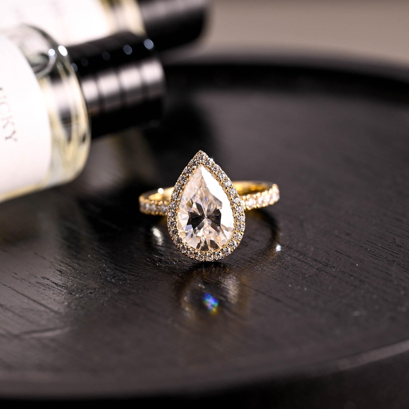 Round Halo, Pave & Split Shank Engagement Ring – 1.93 CT Lab Grown Diamond
