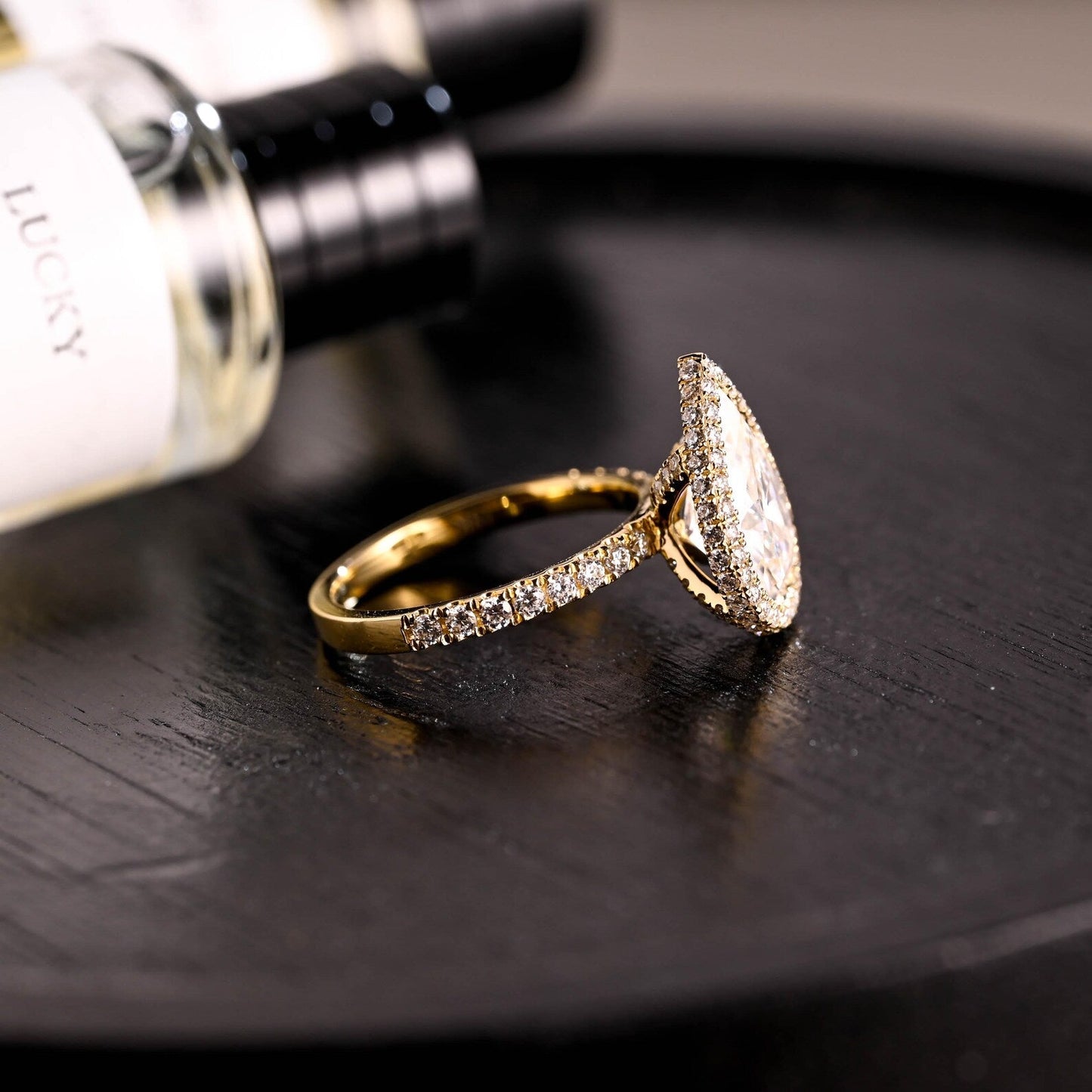 Round Halo, Pave & Split Shank Engagement Ring – 1.93 CT Lab Grown Diamond