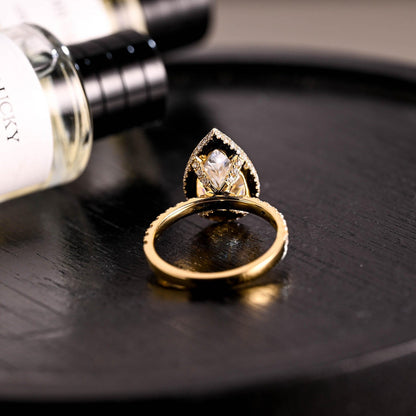 Round Halo, Pave & Split Shank Engagement Ring – 1.93 CT Lab Grown Diamond