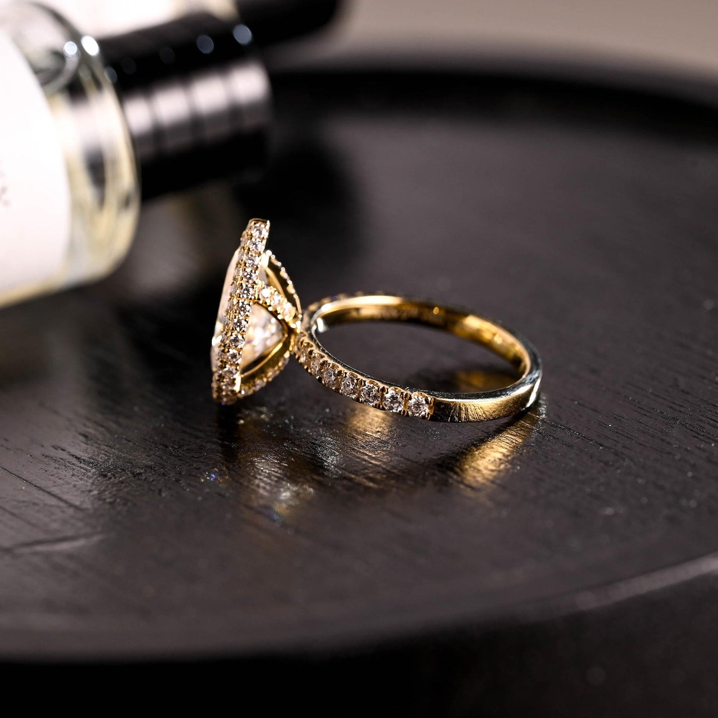 Round Halo, Pave & Split Shank Engagement Ring – 1.93 CT Lab Grown Diamond