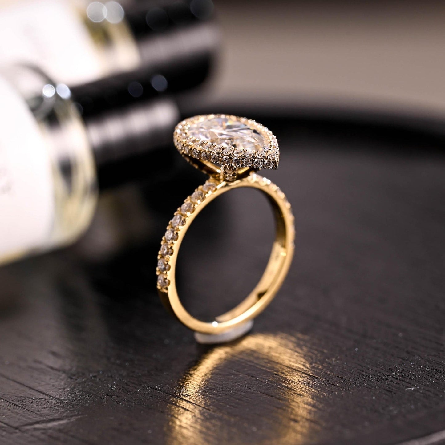 Round Halo, Pave & Split Shank Engagement Ring – 1.93 CT Lab Grown Diamond