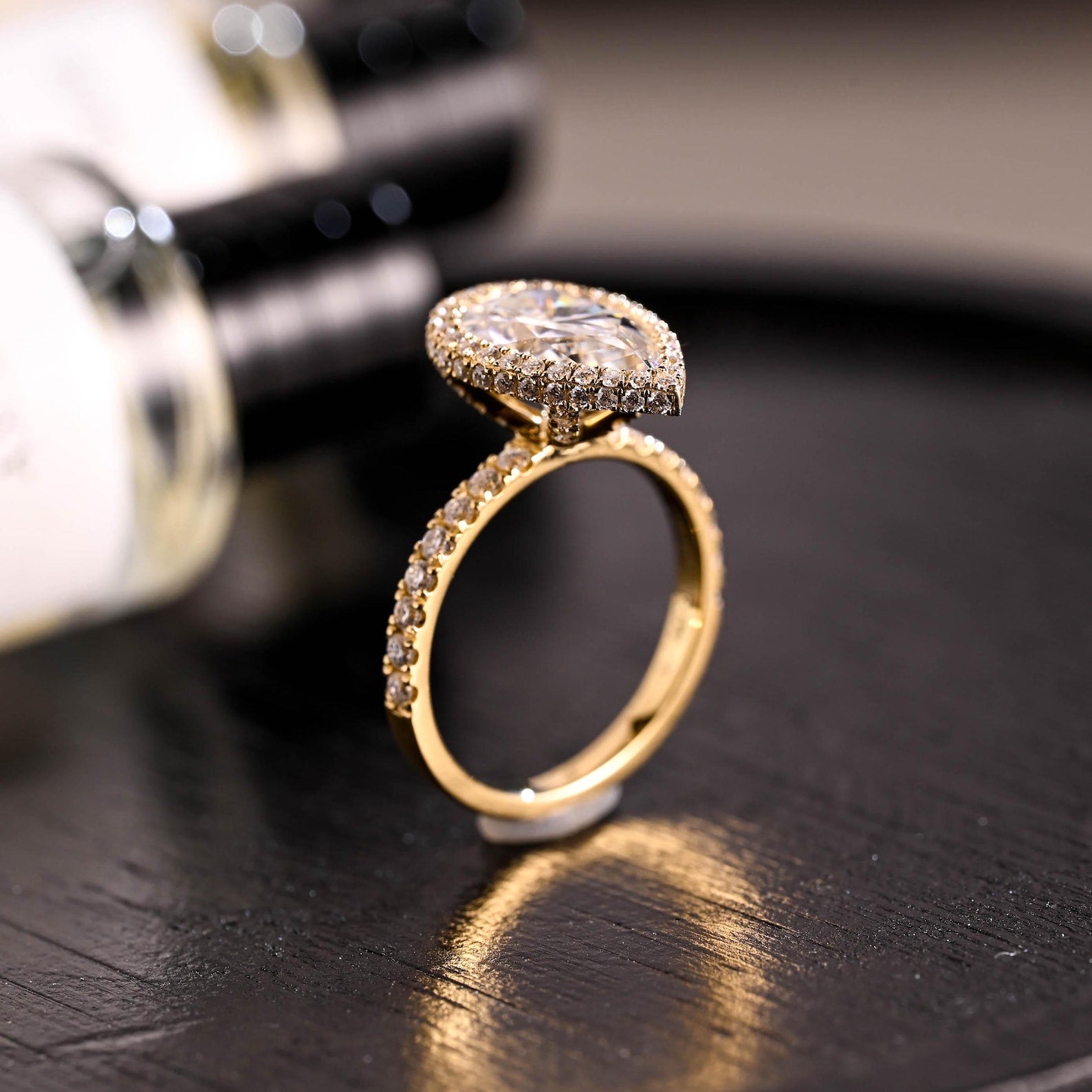 Round Halo, Pave & Split Shank Engagement Ring – 1.93 CT Lab Grown Diamond