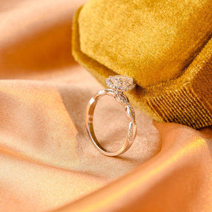 Round Halo, Pave & Split Shank Engagement Ring – 1.93 CT Lab Grown Diamond