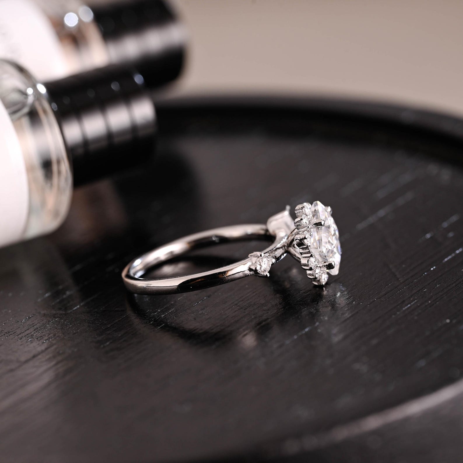 Round Halo, Pave & Split Shank Engagement Ring – 1.93 CT Lab Grown Diamond