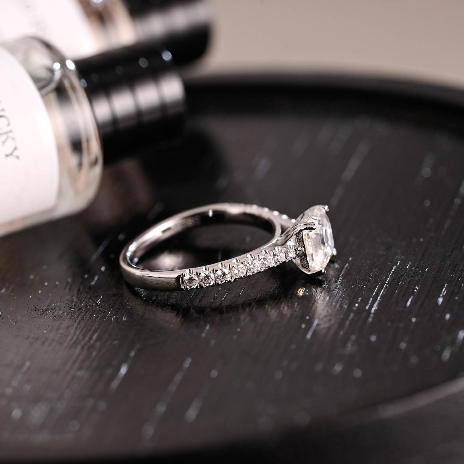 Round Halo, Pave & Split Shank Engagement Ring – 1.93 CT Lab Grown Diamond