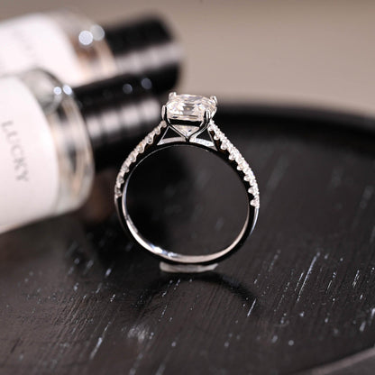 Round Halo, Pave & Split Shank Engagement Ring – 1.93 CT Lab Grown Diamond