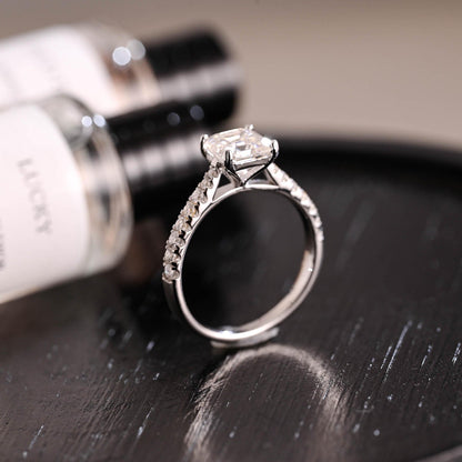 Round Halo, Pave & Split Shank Engagement Ring – 1.93 CT Lab Grown Diamond