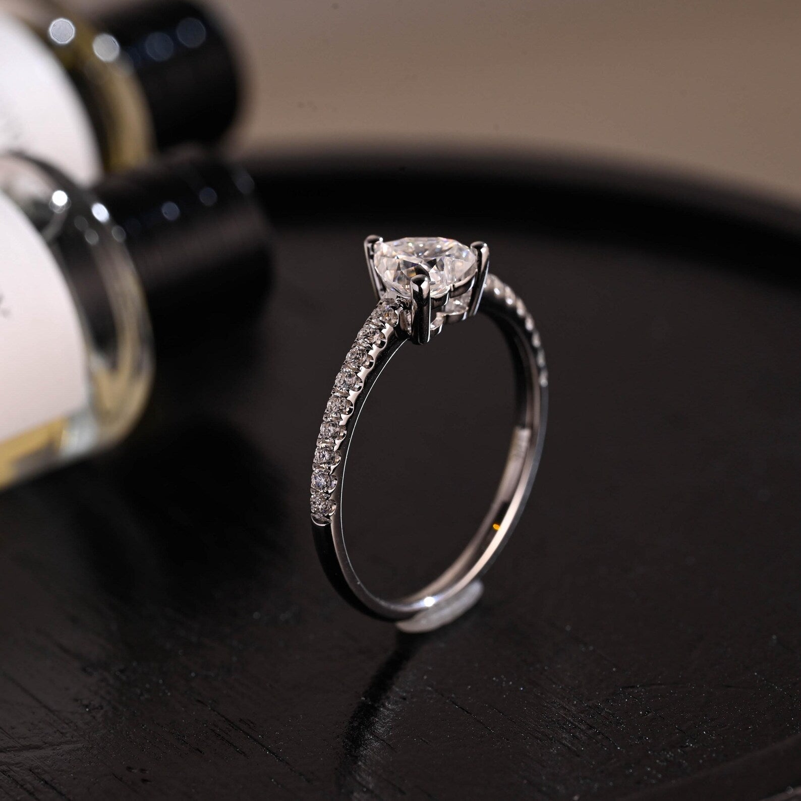 Round Halo, Pave & Split Shank Engagement Ring – 1.93 CT Lab Grown Diamond