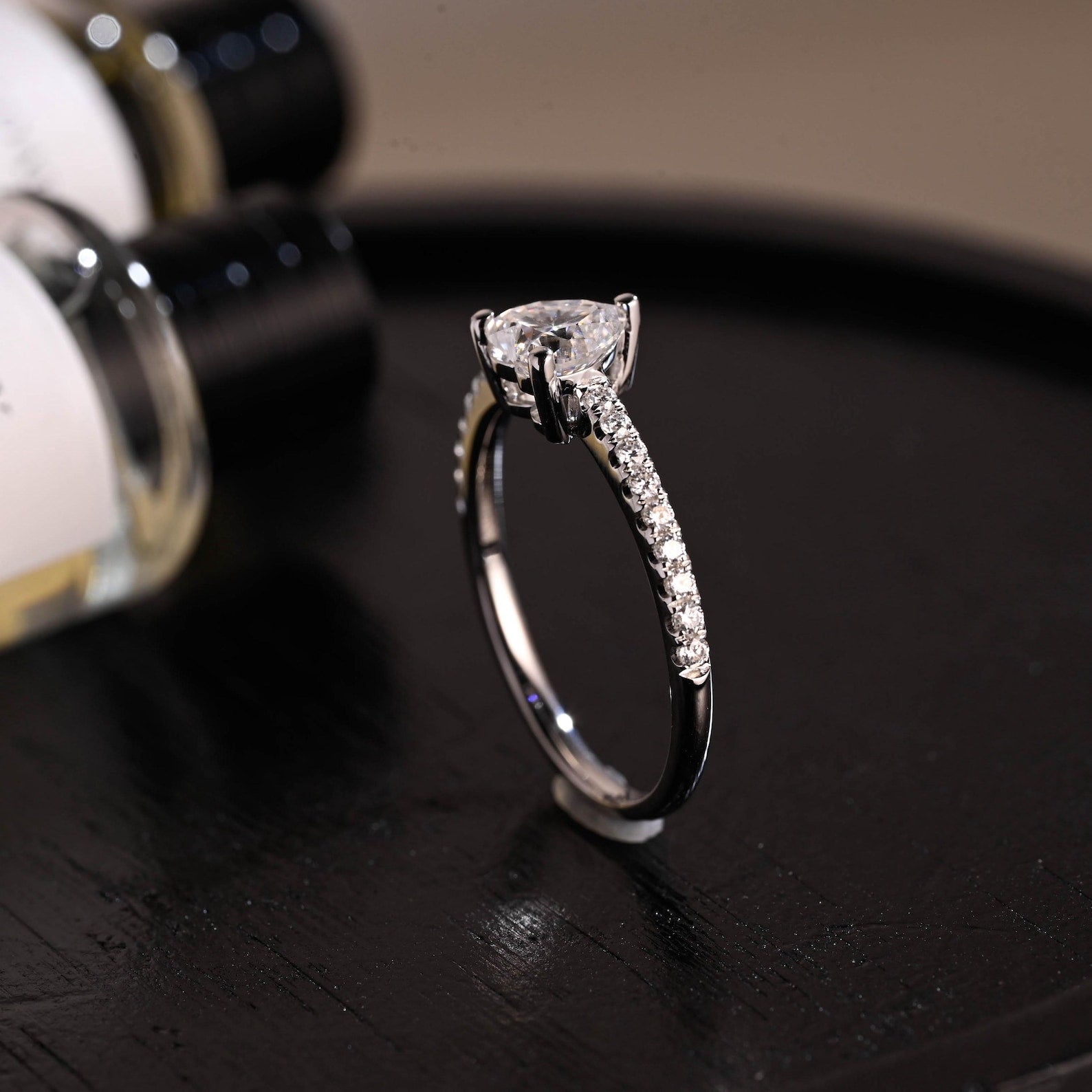 Round Halo, Pave & Split Shank Engagement Ring – 1.93 CT Lab Grown Diamond