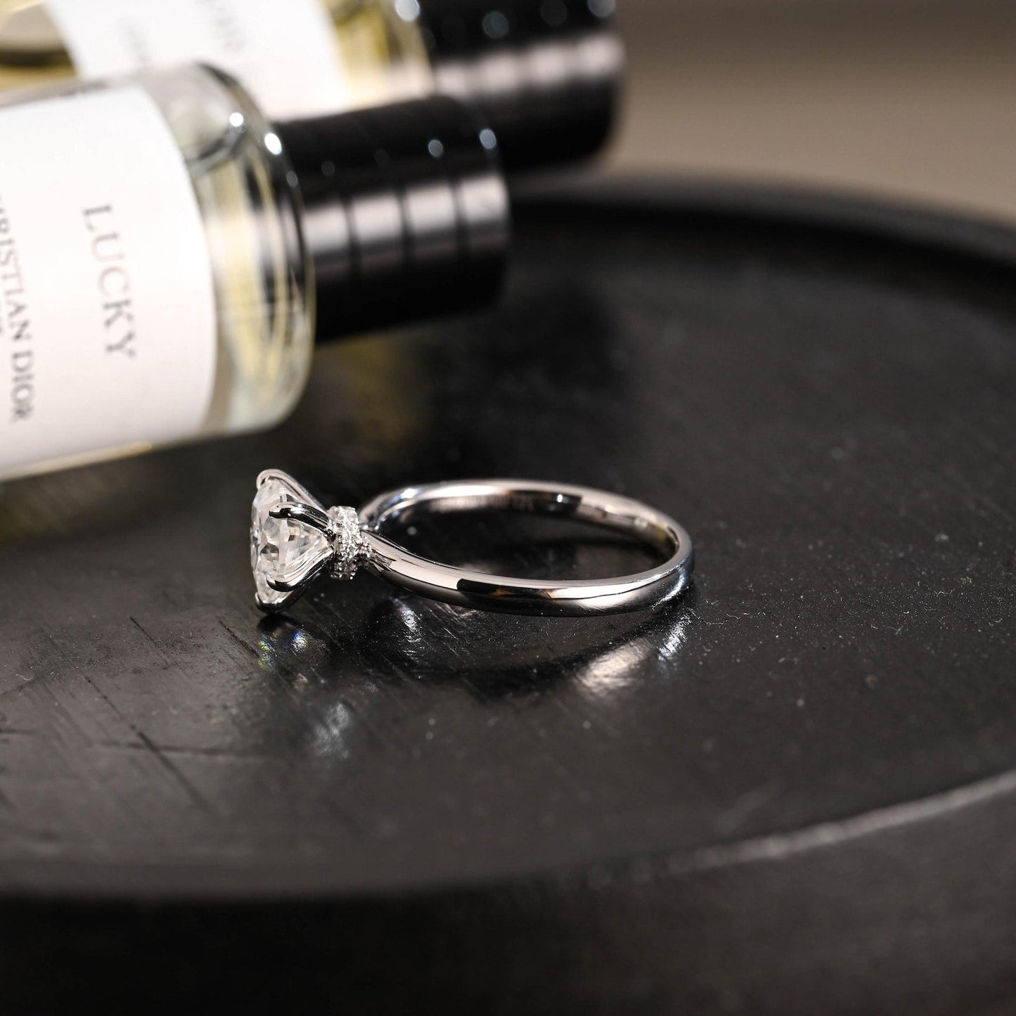 Round Halo, Pave & Split Shank Engagement Ring – 1.93 CT Lab Grown Diamond