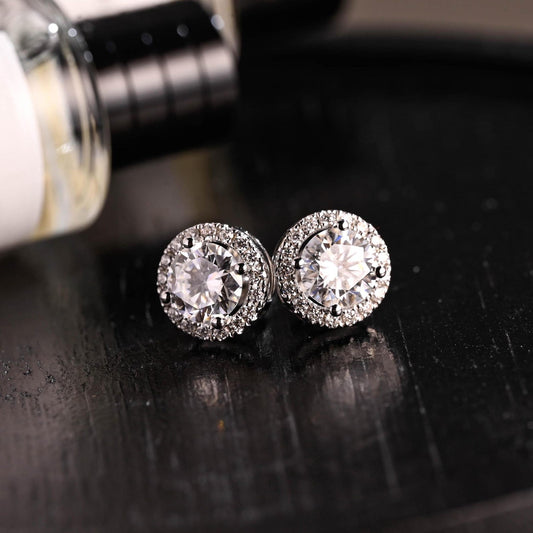 Round Halo, Pave & Split Shank Engagement Ring – 1.93 CT Lab Grown Diamond