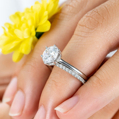 2 CT Round Three Stones Lab Grown Diamond Engagement Ring