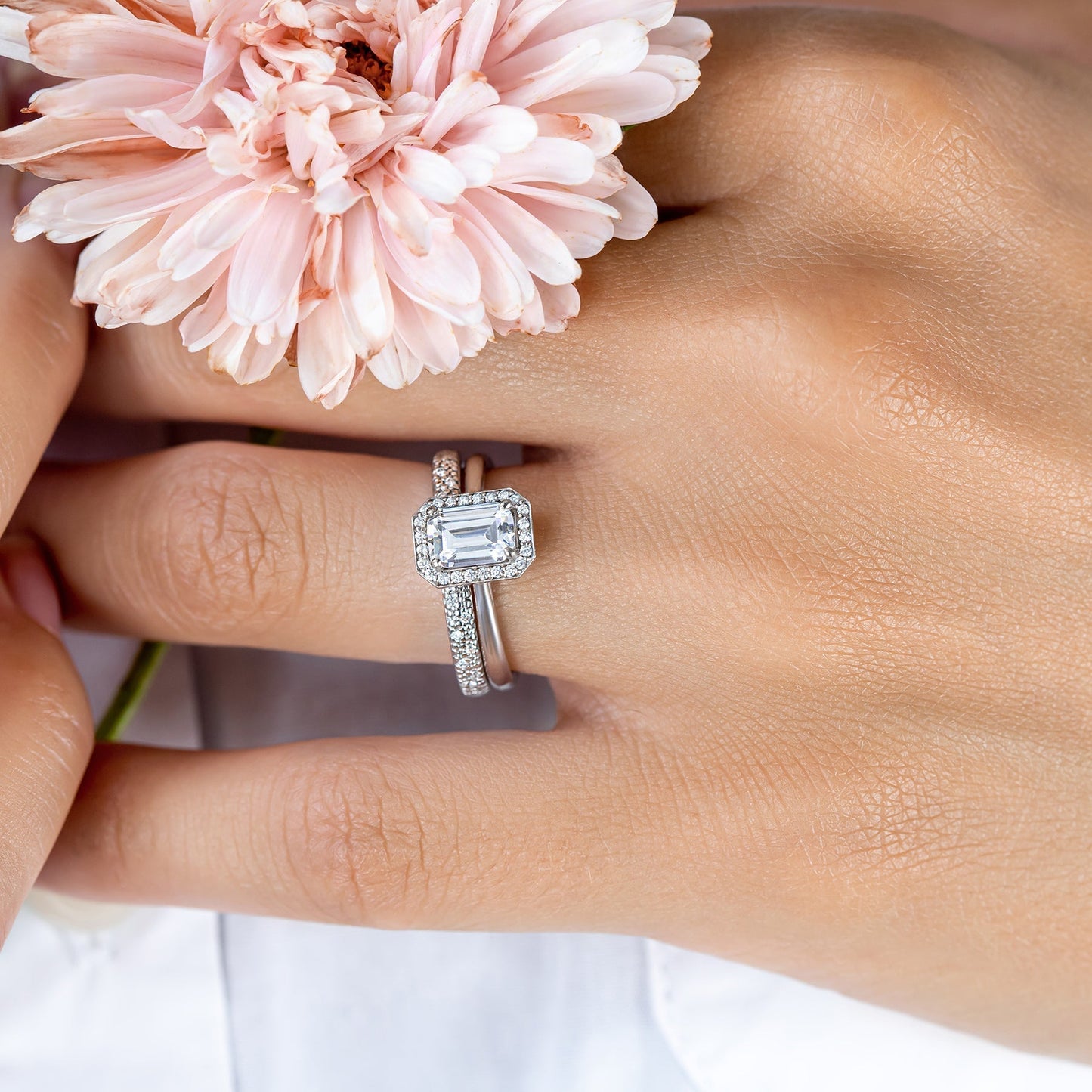 2 CT Round Three Stones Lab Grown Diamond Engagement Ring