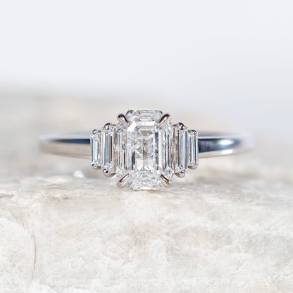 2 CT Round Three Stones Lab Grown Diamond Engagement Ring