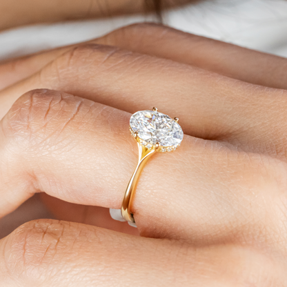2 CT Round Three Stones Lab Grown Diamond Engagement Ring