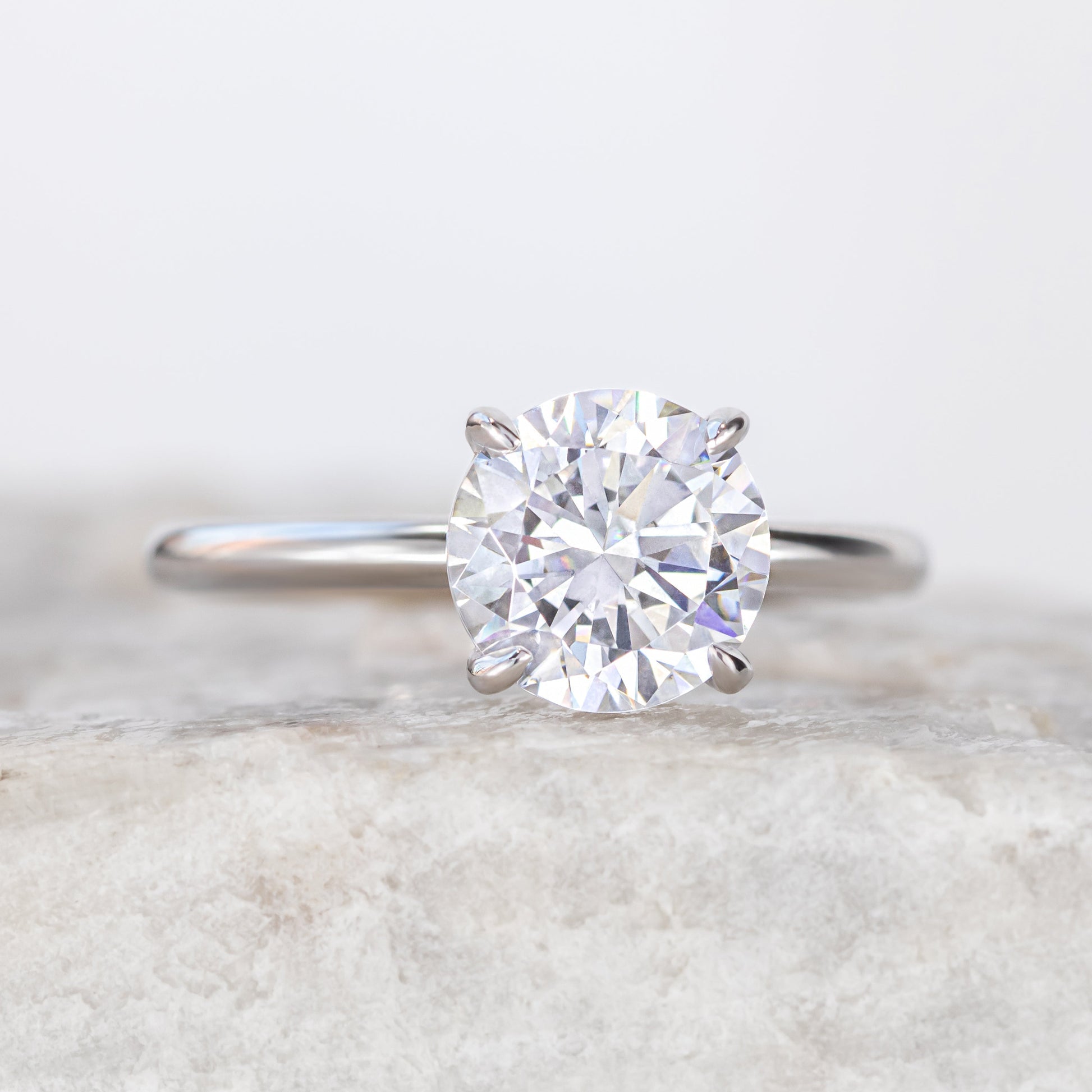 2 CT Round Three Stones Lab Grown Diamond Engagement Ring