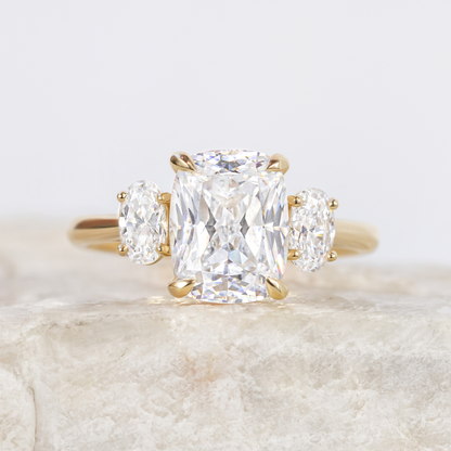 2 CT Round Three Stones Lab Grown Diamond Engagement Ring
